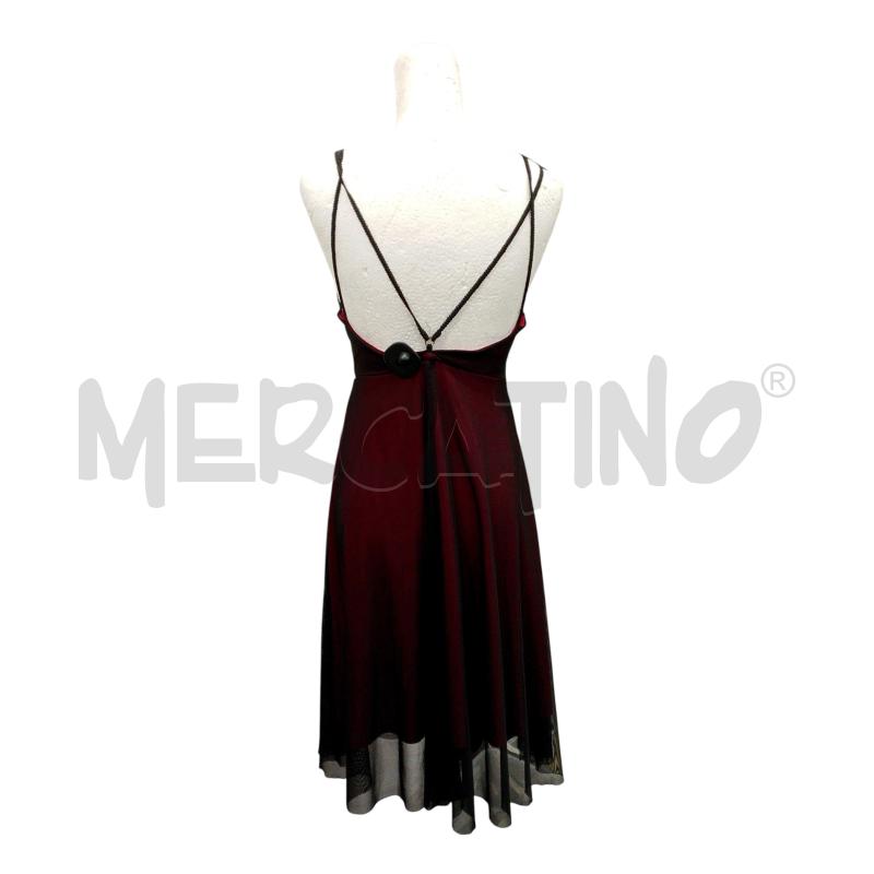 VESTITO DONNA ARTIGLI ROSSO VELO NERO SPALLINE TG 44 | Mercatino dell'Usato Salerno fratte 2