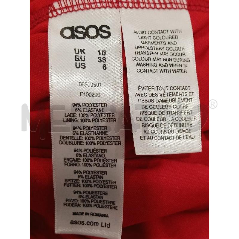 VESTITO DONNA ASOS ROSSO | Mercatino dell'Usato Salerno fratte 4