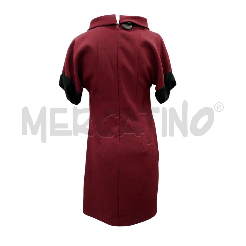 VESTITO DONNA BABYLON BORDEAU FIOCCO NERO | Mercatino dell'Usato Salerno fratte 2