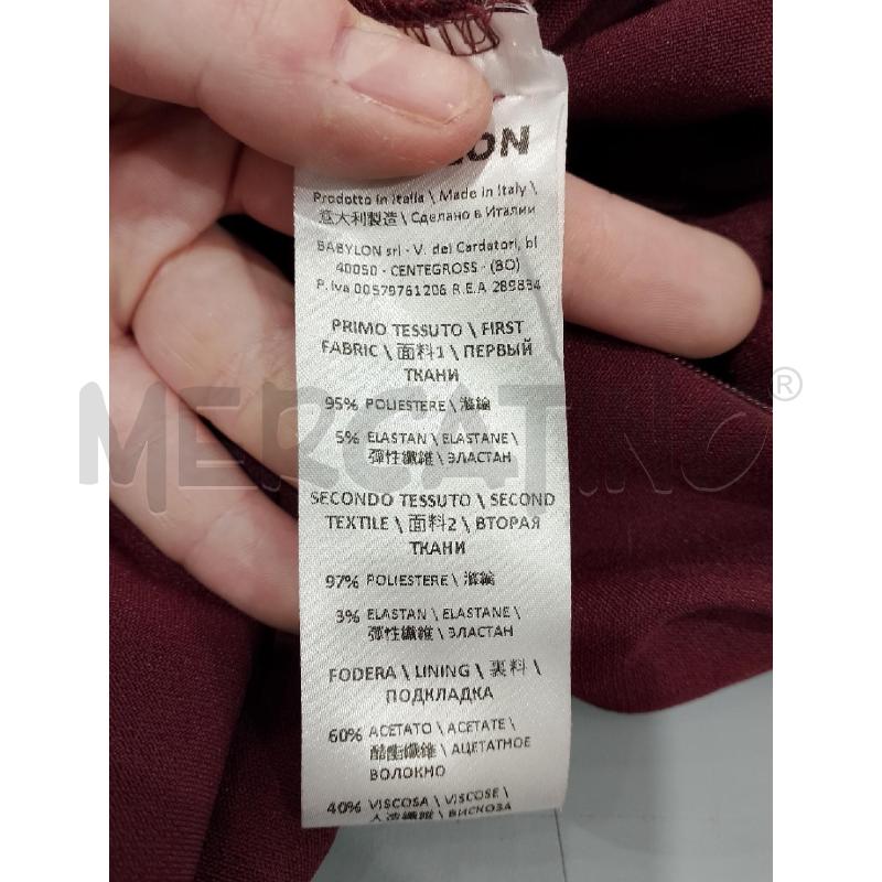 VESTITO DONNA BABYLON BORDEAU FIOCCO NERO | Mercatino dell'Usato Salerno fratte 4