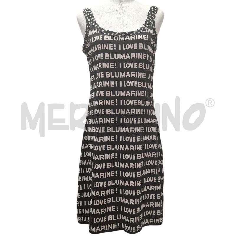 VESTITO DONNA BLUMARINE BASE NERA SCRITTE BIANCHE | Mercatino dell'Usato Salerno fratte 1