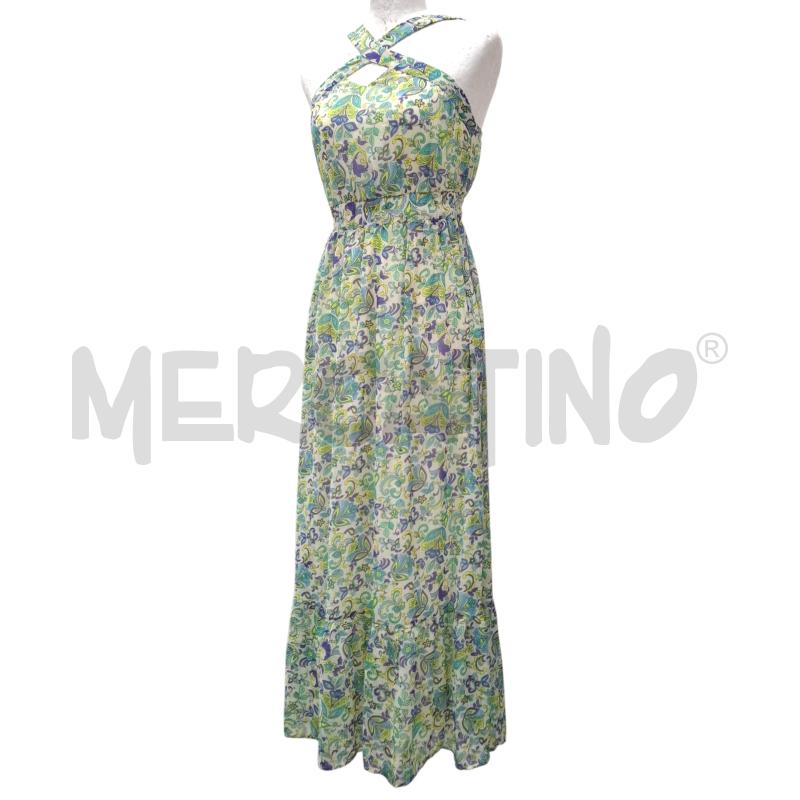 VESTITO DONNA CACHE CACHE BEIGE FANT FIORI LILLA CELESTI | Mercatino dell'Usato Salerno fratte 1