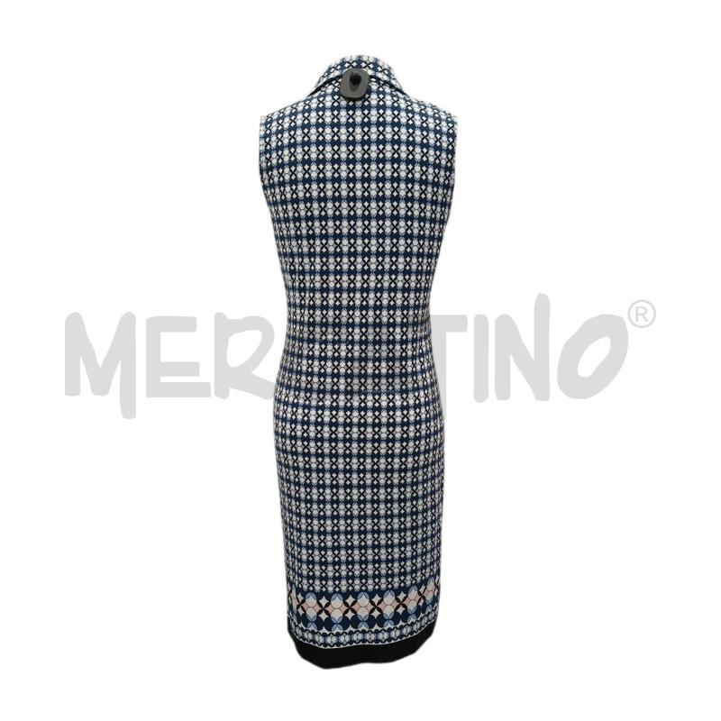 VESTITO DONNA CAMOMILLA FANTASIA GEOM. ORNAMENTALE BLU TURCHESE BIANCO | Mercatino dell'Usato Salerno fratte 2