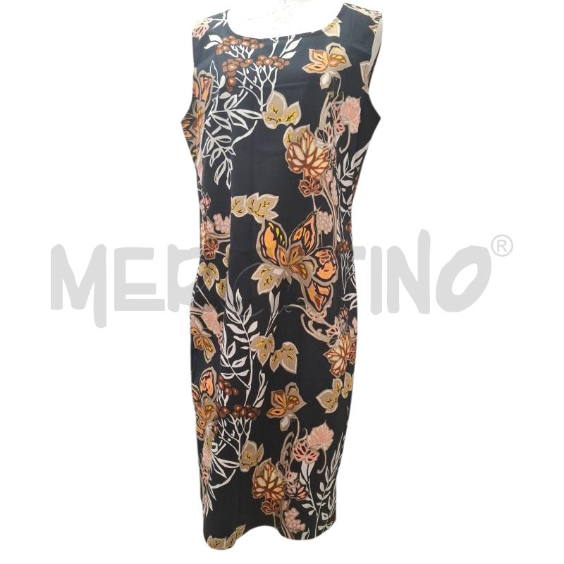 VESTITO DONNA CARLA FERRONI NERO FANT. FIORI TG. 48 | Mercatino dell'Usato Salerno fratte 1