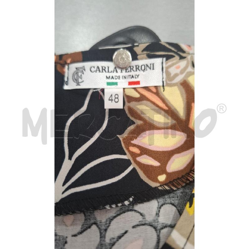 VESTITO DONNA CARLA FERRONI NERO FANT. FIORI TG. 48 | Mercatino dell'Usato Salerno fratte 3