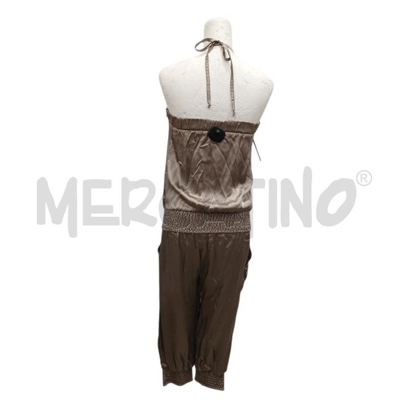 VESTITO DONNA CELINE B. ELISABETTA FRANCHI A PANTALONE 3/4 COLOR TORTORA LUCIDO 100X100 SETA | Mercatino dell'Usato Salerno fratte 2