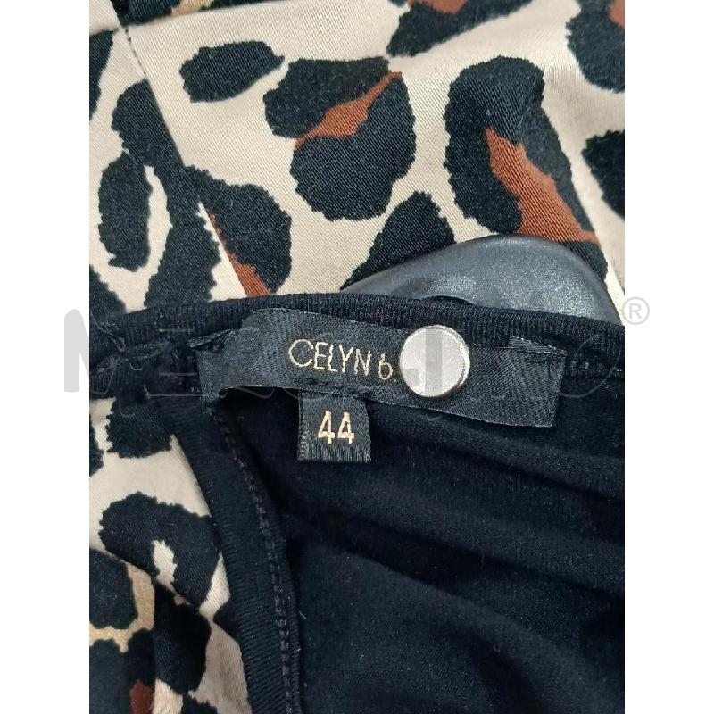 VESTITO DONNA CELYN B ANIMALIER NERO TG 44 | Mercatino dell'Usato Salerno fratte 3