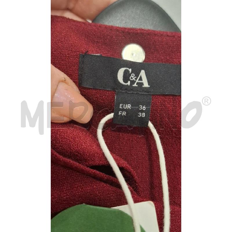 VESTITO DONNA C&A BORDEAUX CARTELLINATO TG.40 | Mercatino dell'Usato Salerno fratte 3
