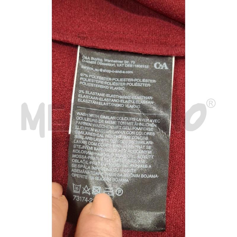 VESTITO DONNA C&A BORDEAUX CARTELLINATO TG.40 | Mercatino dell'Usato Salerno fratte 4