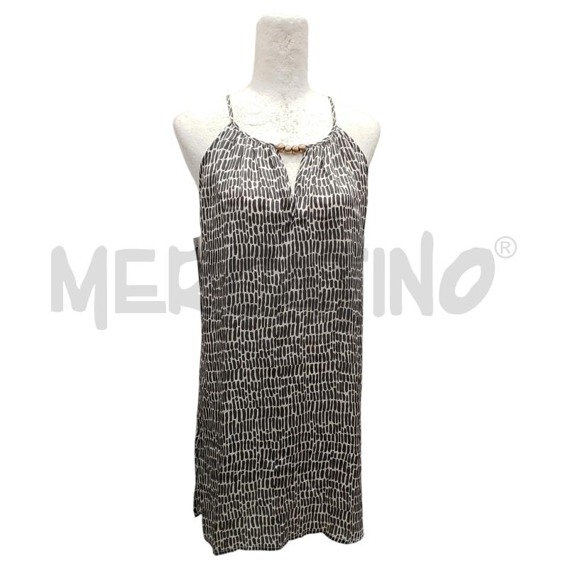 VESTITO DONNA DELFINA 100% SETA TG M BIANCO NERO | Mercatino dell'Usato Salerno fratte 1