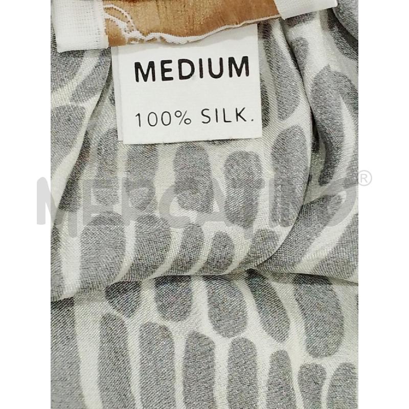 VESTITO DONNA DELFINA 100% SETA TG M BIANCO NERO | Mercatino dell'Usato Salerno fratte 4
