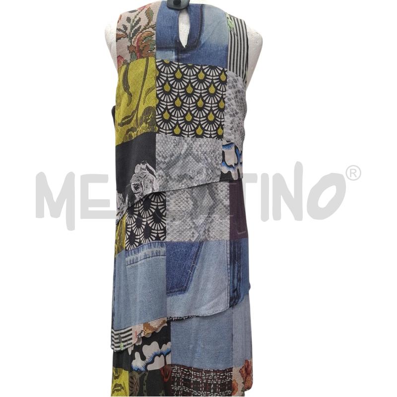 VESTITO DONNA DESIGUAL FANT JEANSATA PITONATA E A FIORI | Mercatino dell'Usato Salerno fratte 2