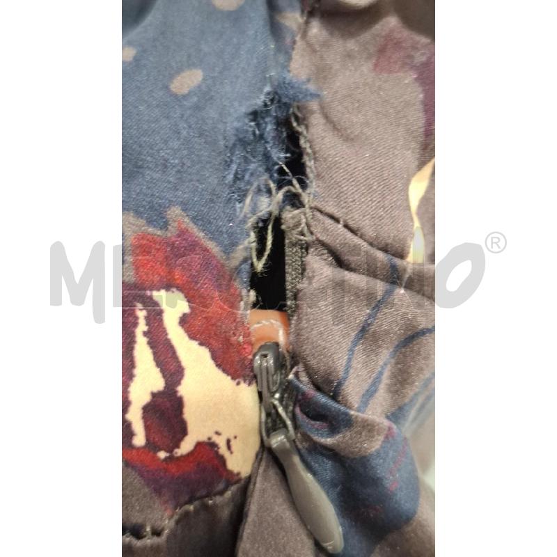 VESTITO DONNA ELISABETTA FRANCHI BASE GRIGIA NTR. FANT. FIORI BEIGE BLU ROSSI 100X100 SETA | Mercatino dell'Usato Salerno fratte 5