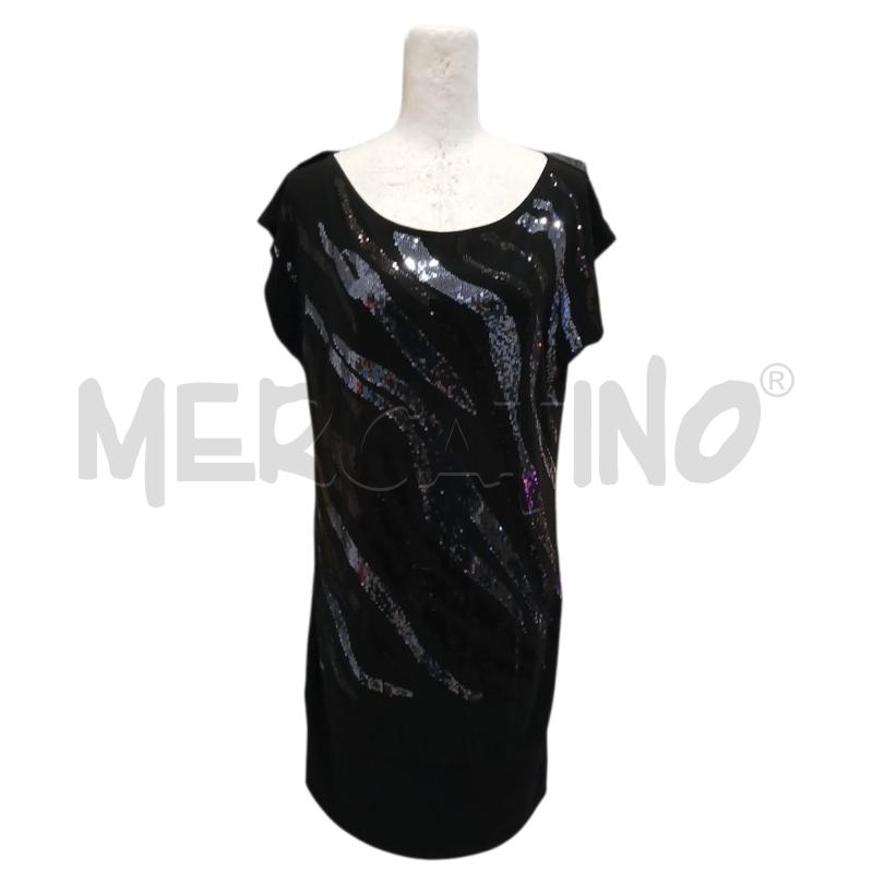 VESTITO DONNA FIORELLA RUBINO NERO MINI PAILLETTES AVANTI | Mercatino dell'Usato Salerno fratte 1