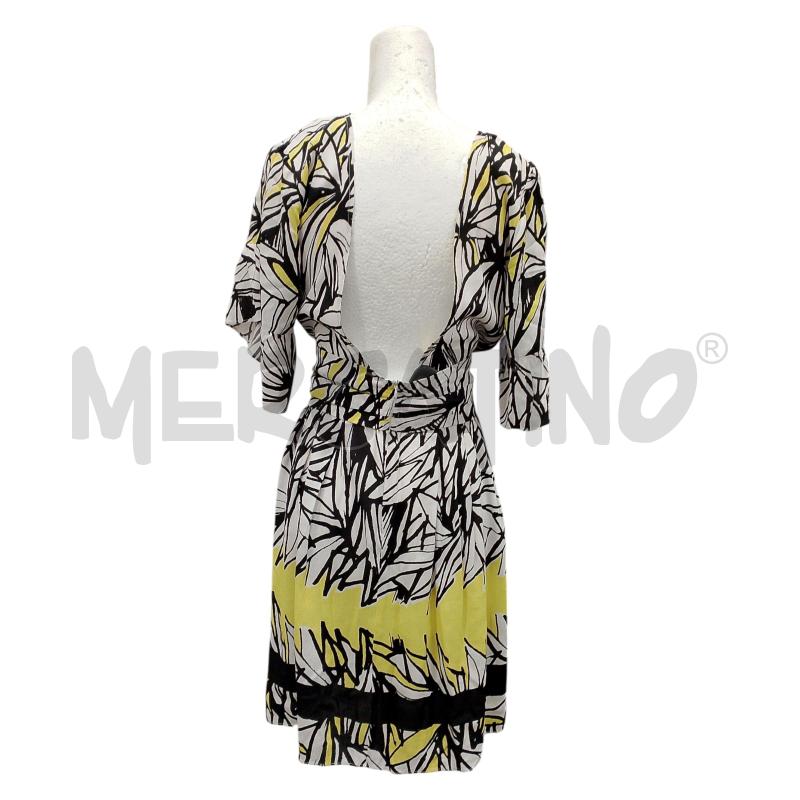 VESTITO DONNA HANITA BIANCO NERA E GIALLO | Mercatino dell'Usato Salerno fratte 2