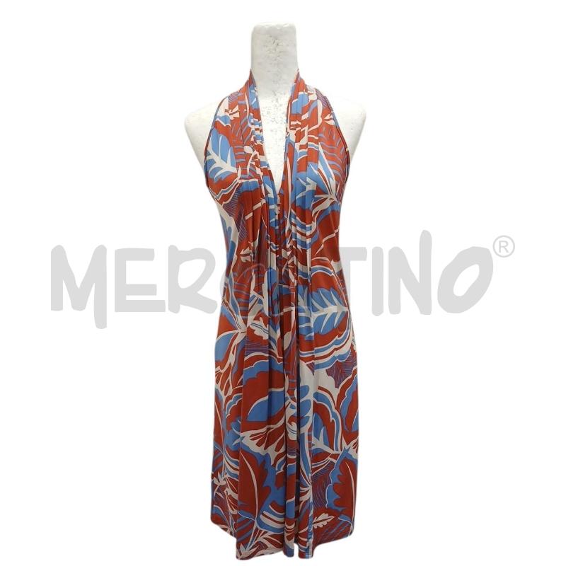 VESTITO DONNA HANITA FANT. MARRONE CELESTE BIANCO TG.S | Mercatino dell'Usato Salerno fratte 1
