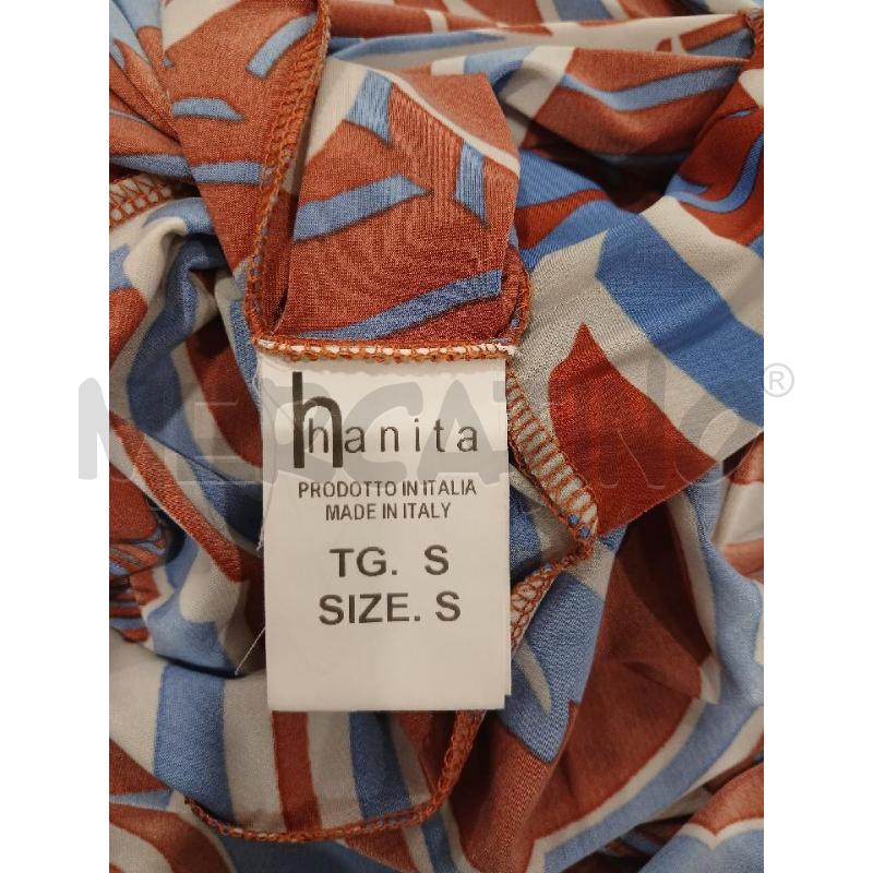 VESTITO DONNA HANITA FANT. MARRONE CELESTE BIANCO TG.S | Mercatino dell'Usato Salerno fratte 4