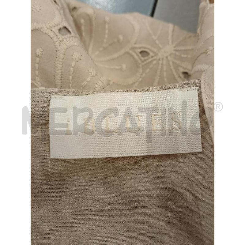 VESTITO DONNA IBLUES BEIGE MOT. TRAFORATO A FIORI COTONE | Mercatino dell'Usato Salerno fratte 3