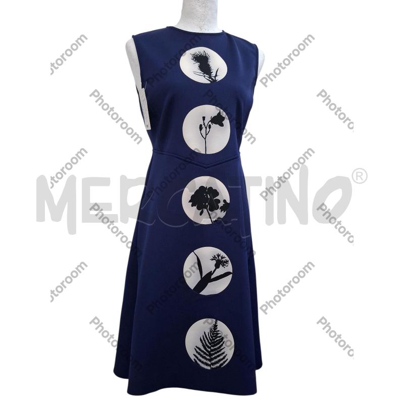 VESTITO DONNA INTREND BLU ELETTRICO CERCHI BIANCHI CON DISEGNI | Mercatino dell'Usato Salerno fratte 1