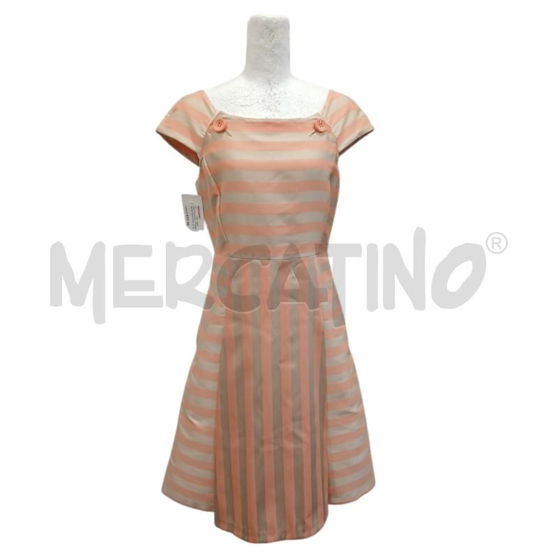 VESTITO DONNA INTREND RIGHE ROSA E DORATE | Mercatino dell'Usato Salerno fratte 1