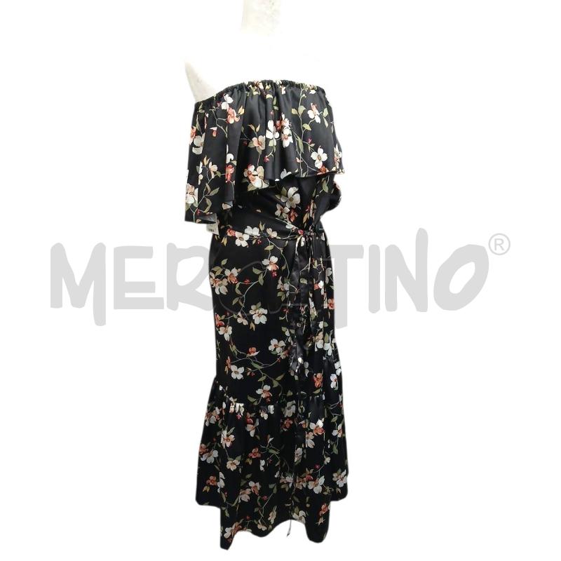 VESTITO DONNA LE RJTANGE NERO FIORI TG 42 | Mercatino dell'Usato Salerno fratte 1