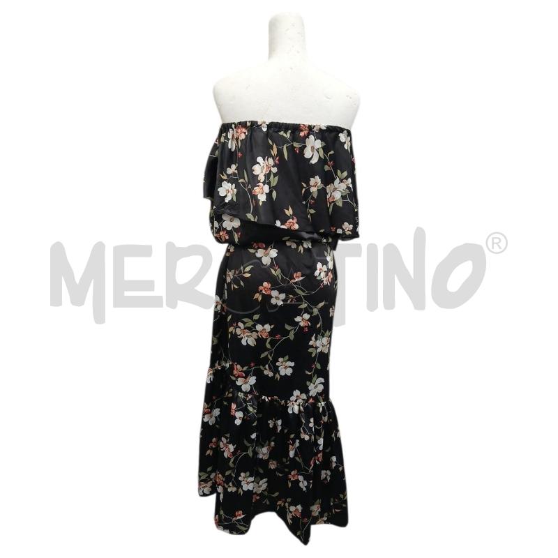 VESTITO DONNA LE RJTANGE NERO FIORI TG 42 | Mercatino dell'Usato Salerno fratte 2