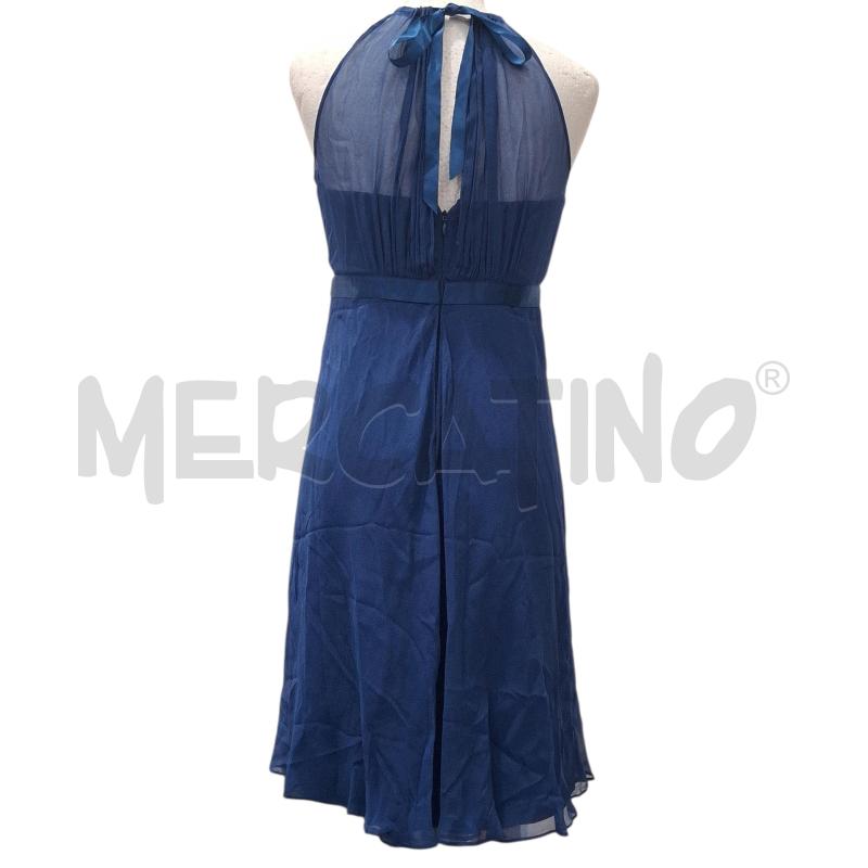 VESTITO DONNA LUISA SPAGNOLI BLU ELETTRICO CON COPRISPALLE PURA SETA | Mercatino dell'Usato Salerno fratte 3