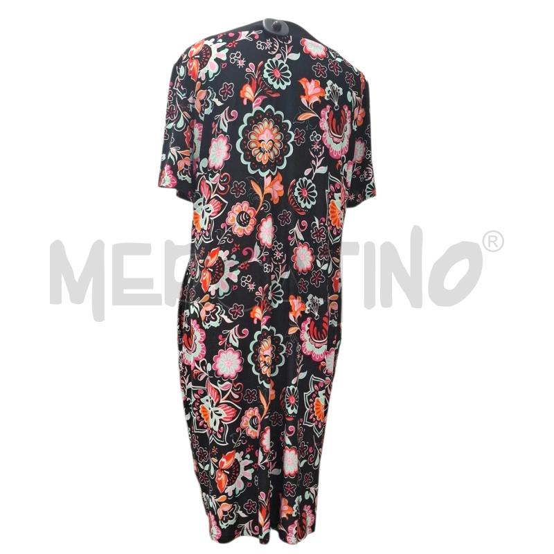 VESTITO DONNA MARA CAROL BASE NERA FIORI ARANCIO TG.2XL | Mercatino dell'Usato Salerno fratte 2