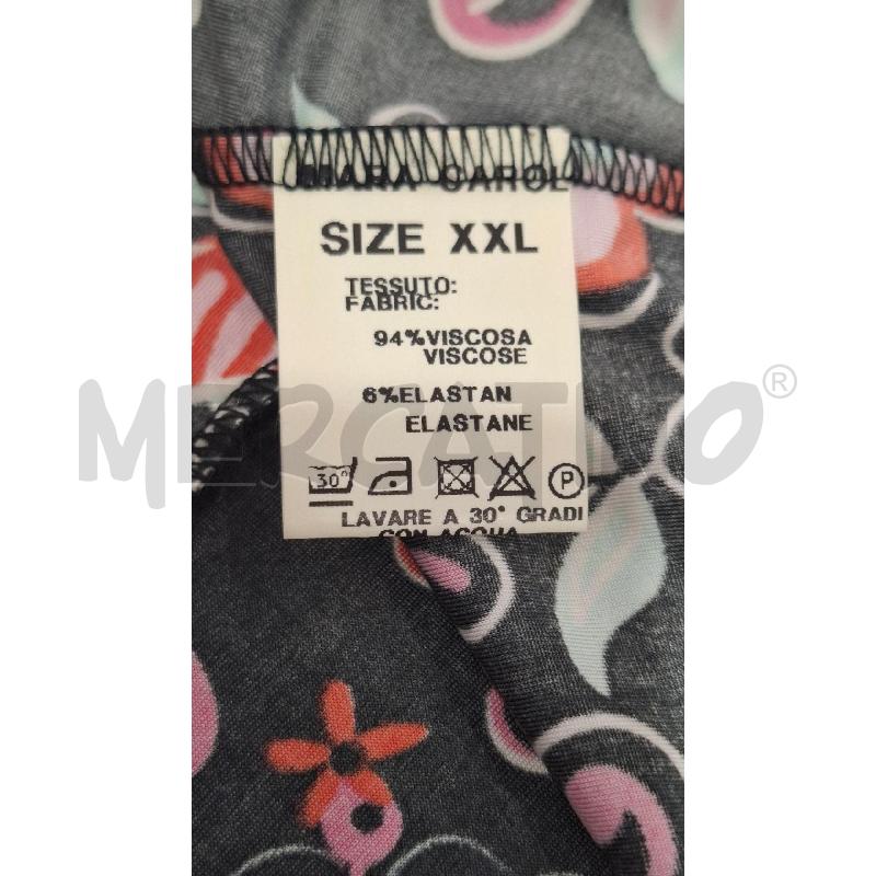 VESTITO DONNA MARA CAROL BASE NERA FIORI ARANCIO TG.2XL | Mercatino dell'Usato Salerno fratte 4