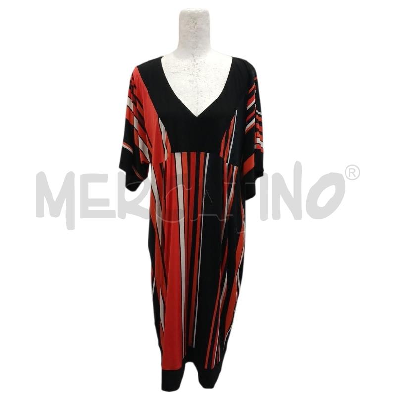 VESTITO DONNA MARA CAROL RIGHE ROSSE ARANCIO NERE TG.2XL | Mercatino dell'Usato Salerno fratte 1