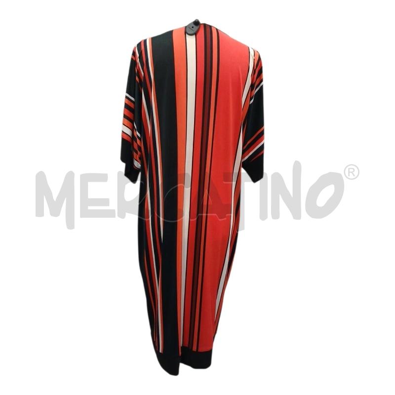 VESTITO DONNA MARA CAROL RIGHE ROSSE ARANCIO NERE TG.2XL | Mercatino dell'Usato Salerno fratte 2