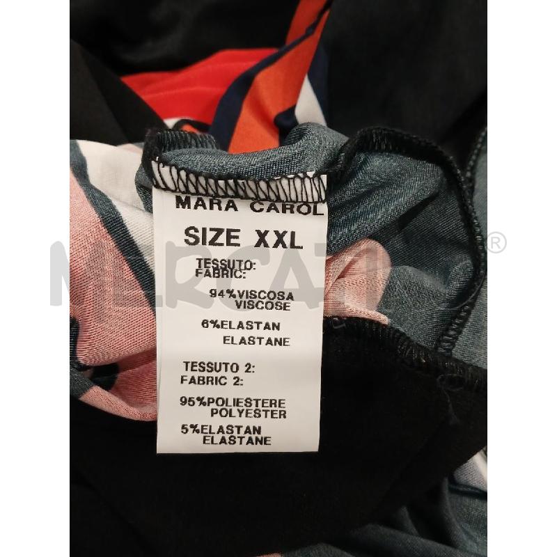 VESTITO DONNA MARA CAROL RIGHE ROSSE ARANCIO NERE TG.2XL | Mercatino dell'Usato Salerno fratte 4