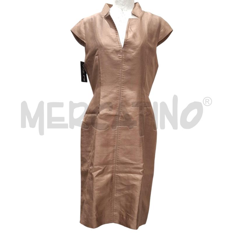 VESTITO DONNA MAX MARA BEIGE LUCIDO MISTO SETA COTONE | Mercatino dell'Usato Salerno fratte 1