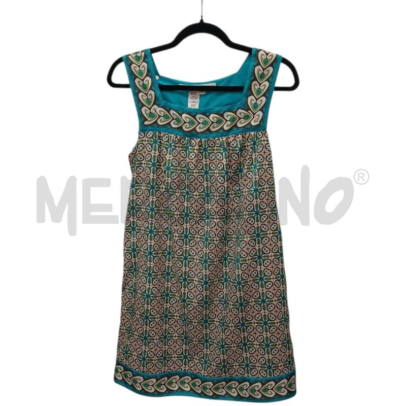 VESTITO DONNA MAX STUDIO MOT. GEOM. FLOREALE TURCHESE BEIGE MARRONE | Mercatino dell'Usato Salerno fratte 1