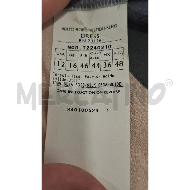 VESTITO DONNA MAX & CO VERDE GRIGIO BEIGE 100X100 SETA | Mercatino dell'Usato Salerno fratte 4