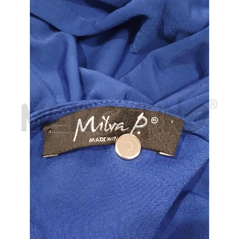 VESTITO DONNA MILVA P. BLU CON FIORI BLU/VERDI  | Mercatino dell'Usato Salerno fratte 3