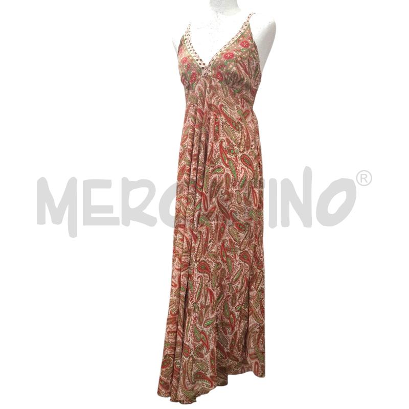 VESTITO DONNA MISTO SETA INDIANA FANT VERDE MARRONE | Mercatino dell'Usato Salerno fratte 1