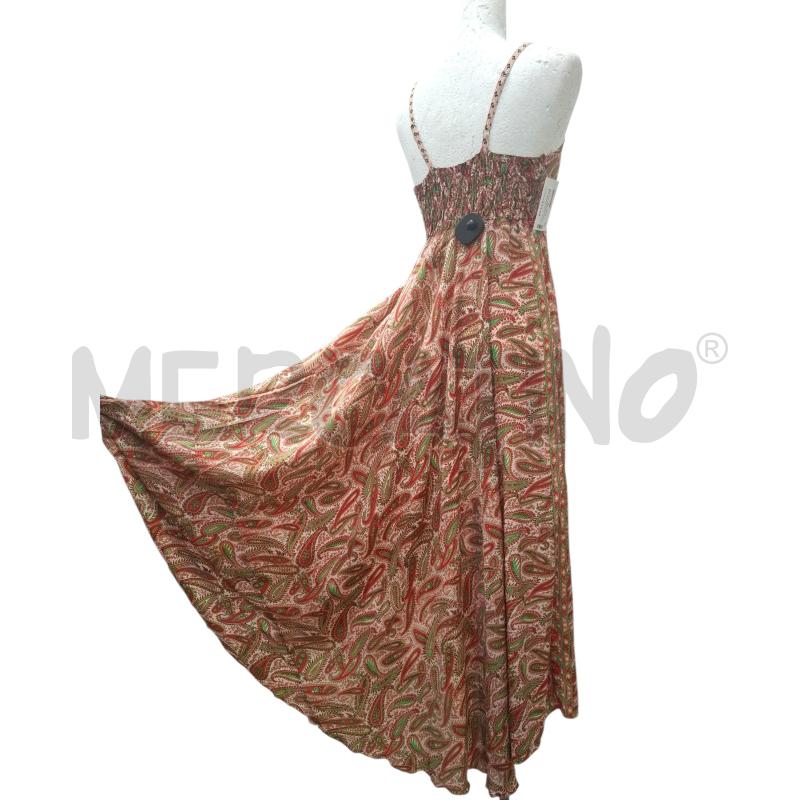 VESTITO DONNA MISTO SETA INDIANA FANT VERDE MARRONE | Mercatino dell'Usato Salerno fratte 2