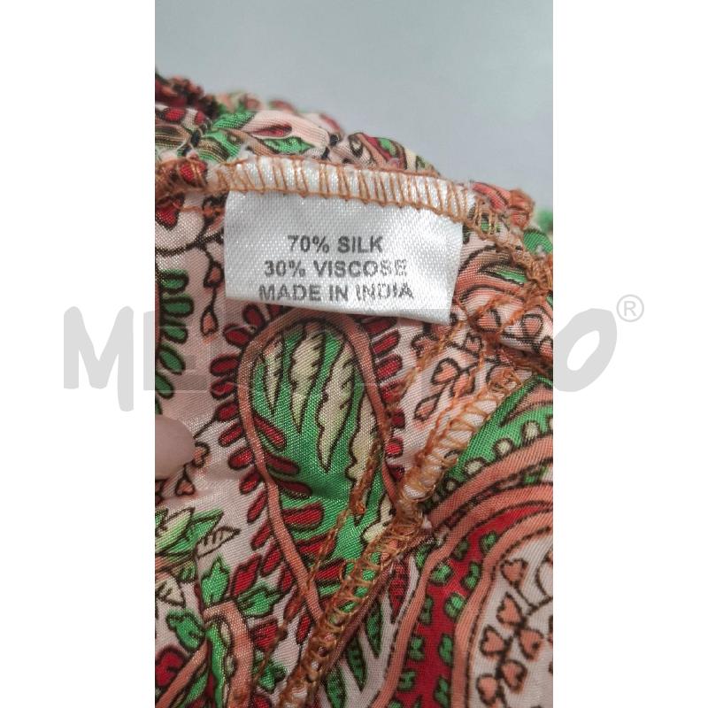 VESTITO DONNA MISTO SETA INDIANA FANT VERDE MARRONE | Mercatino dell'Usato Salerno fratte 3