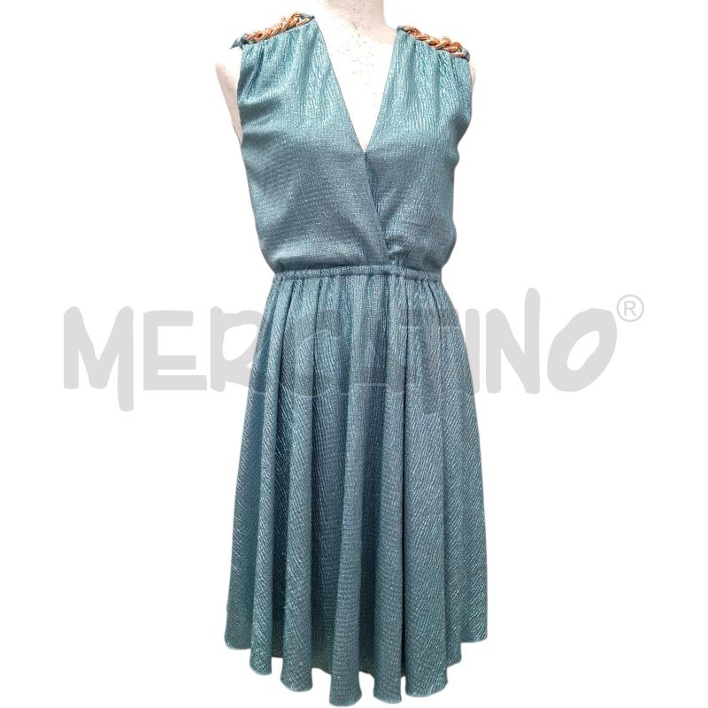 VESTITO DONNA NENETTE MILANO CELESTE BRILLANTINATO | Mercatino dell'Usato Salerno fratte 1