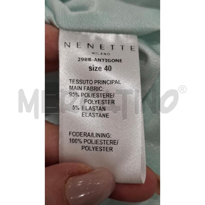 VESTITO DONNA NENETTE MILANO CELESTE BRILLANTINATO | Mercatino dell'Usato Salerno fratte 4