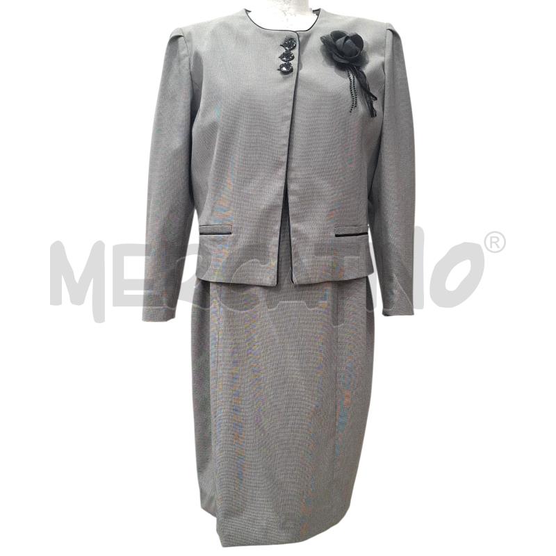 VESTITO DONNA OLTRE TEMPO QUADRETTI GRIGIO NERO CON GIACCA | Mercatino dell'Usato Salerno fratte 1