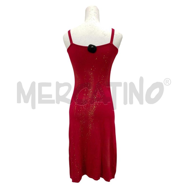 VESTITO DONNA PAOLA PERONE ROSSO INSERTI DORATI E MERLETTO | Mercatino dell'Usato Salerno fratte 2