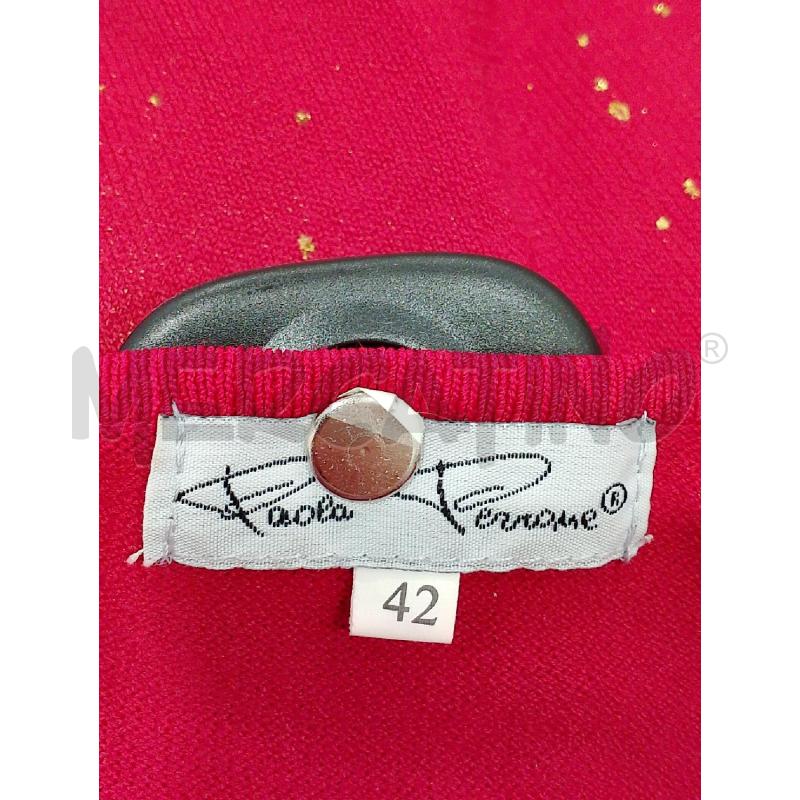 VESTITO DONNA PAOLA PERONE ROSSO INSERTI DORATI E MERLETTO | Mercatino dell'Usato Salerno fratte 3