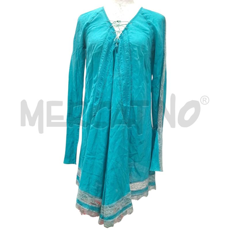 VESTITO DONNA PATRIZIA PEPE TURCHESE MISTO SETA | Mercatino dell'Usato Salerno fratte 1