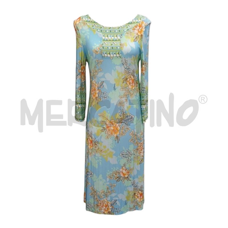 VESTITO DONNA PIERRE MANTOUX FANT CELESTE FIORI | Mercatino dell'Usato Salerno fratte 1