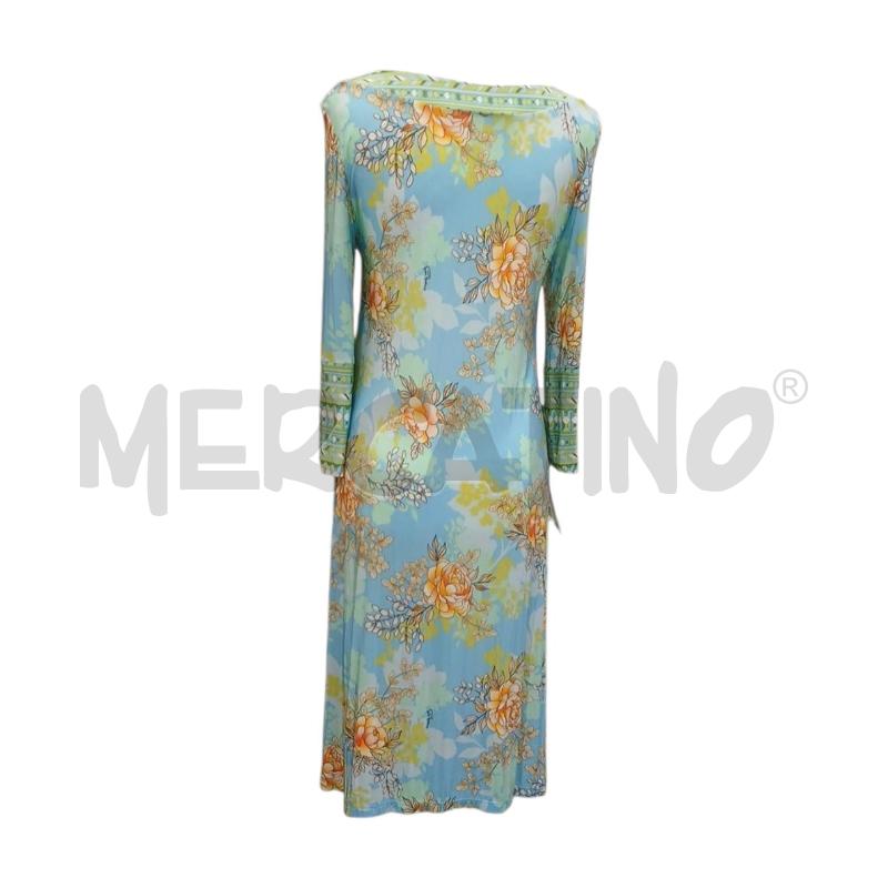 VESTITO DONNA PIERRE MANTOUX FANT CELESTE FIORI | Mercatino dell'Usato Salerno fratte 2
