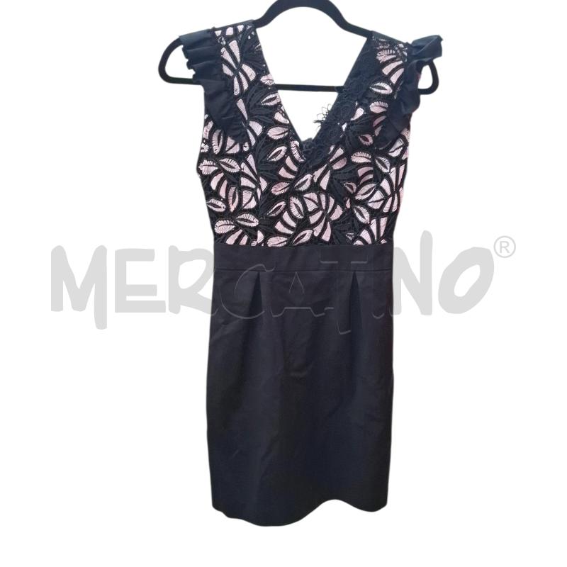 VESTITO DONNA PINKO NERO CORPETTO RICAMATO ROSA | Mercatino dell'Usato Salerno fratte 1