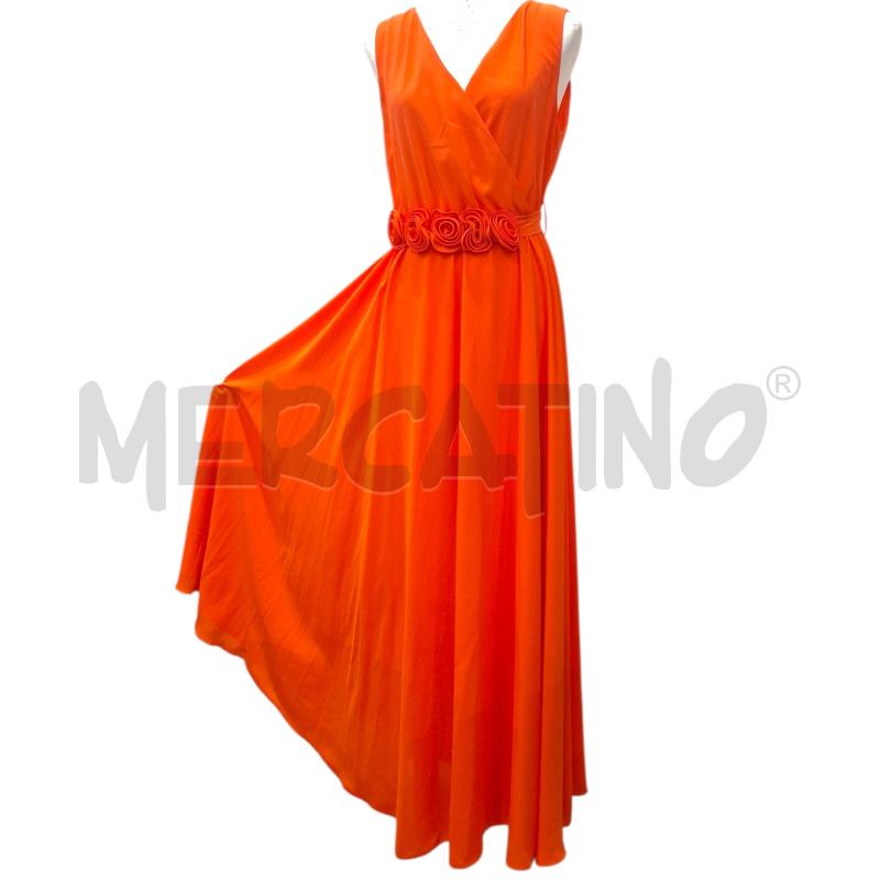 VESTITO DONNA RINASCIMENTO ARANCIO CINTURA ROSELLINE | Mercatino dell'Usato Salerno fratte 1