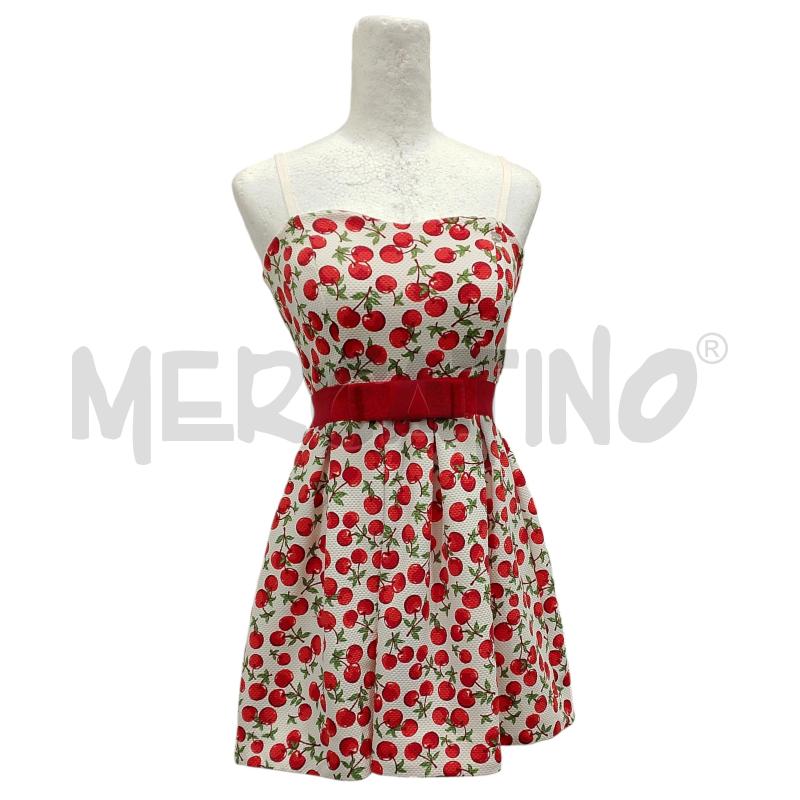 VESTITO DONNA RINASCIMENTO BASE BIANCA CON CILIEGIE | Mercatino dell'Usato Salerno fratte 1